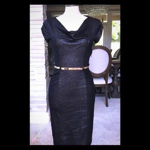 DVF Black Metallic Dress